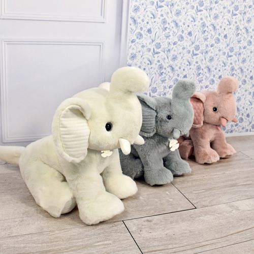 Peluche éléphant 35 Cm Polyester Collection Preppy Chics Rose