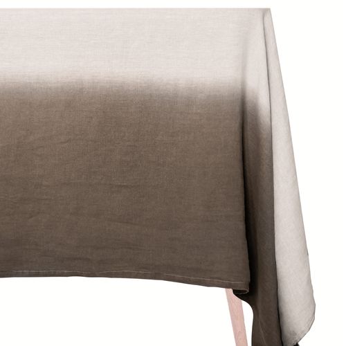 Pan De Rideau 160x250 Cm Deepali 100% Lin Lavé Tie And Dye Marron Café