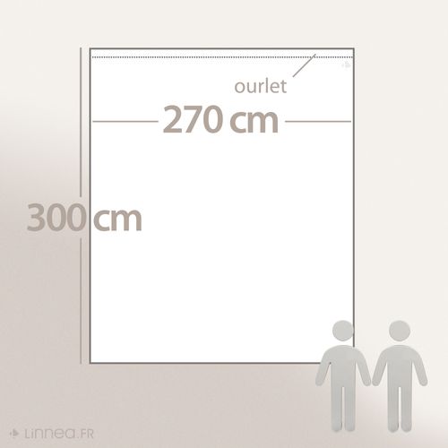 Drap Plat 270x300 Cm Satin Concerto à Carreaux Blanc Neige