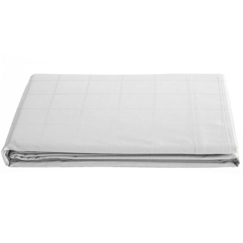 Drap Plat 270x300 Cm Satin Concerto à Carreaux Blanc Neige
