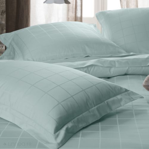 Drap Plat 270x300 Cm Satin Concerto à Rayures Vert Lichen