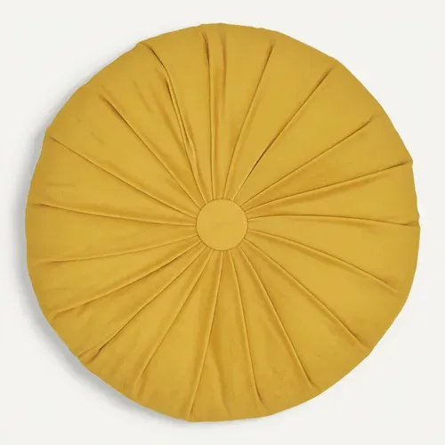 Coussin Rond En Polyester 40x40 Cm Collection Inaya Jaune