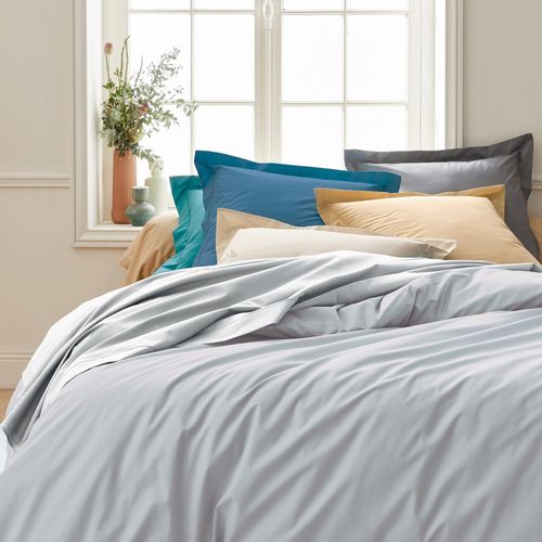 Drap housse uni coton 57 fils noir 140x190 cm bonnet 30 cm