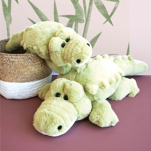 Peluche Crocodile 80 Cm Polyester Dans La Foret Tropicale Vert