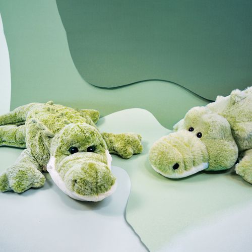 Peluche Crocodile 80 Cm Polyester Dans La Foret Tropicale Vert