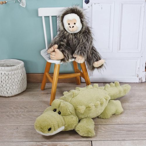 Peluche Crocodile 80 Cm Polyester Dans La Foret Tropicale Vert