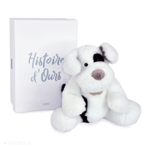 Peluche Chien 40 Cm Polyester Collection Noopy Blanc/noir