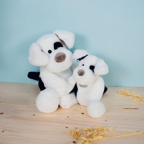Peluche Chien 40 Cm Polyester Collection Noopy Blanc/noir