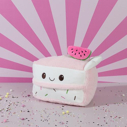 Peluche En Polyester Forme Part De Gâteau Pastèque Collection Cake Rose