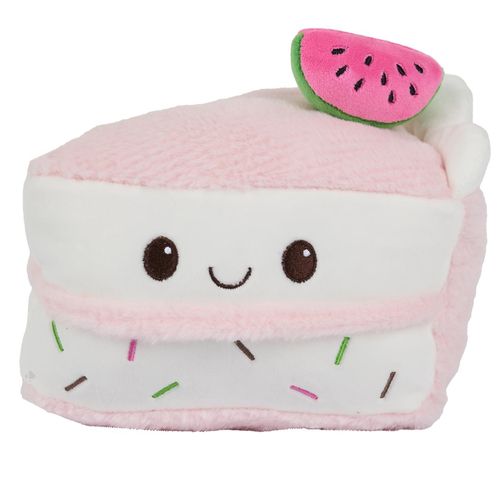 Peluche En Polyester Forme Part De Gâteau Pastèque Collection Cake Rose