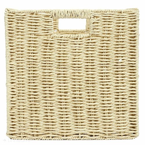 Cube De Rangement Tressé Décoratif Natural Braid 30x30x30 Cm Beige