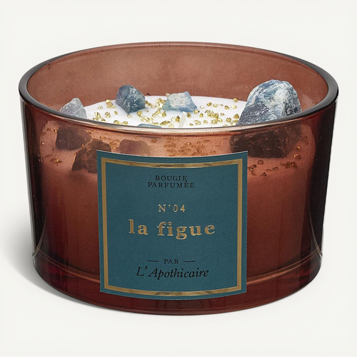 Bougie Parfumée Avec Pierres 18h L'apothicaire À La Cire De Paraffine Senteur Figue