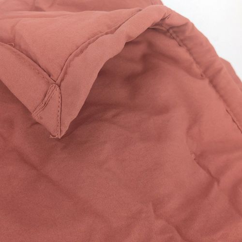 Couvre-lit 220x240 Cm Celeste Velours Piquage Points Brodés Rose Pêche