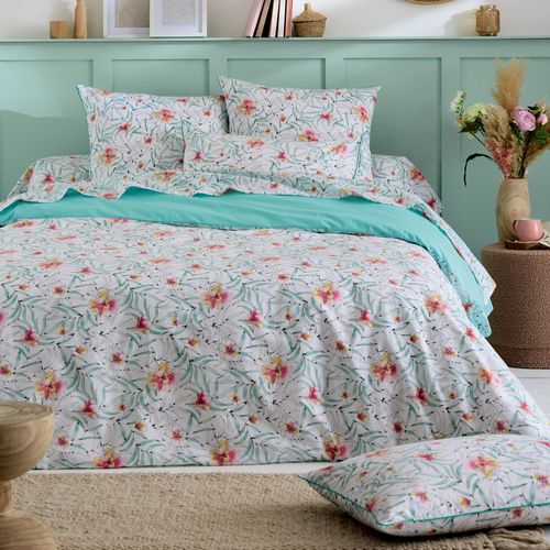 Parure 280x240 Cm 65x65 Percale De Coton Roxane Multicolore 3 Pièces