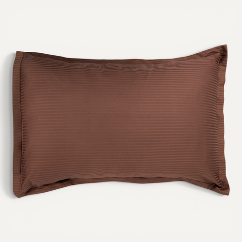 Taie D'oreiller 50x70 Cm Satin De Coton Grand Hôtel Marron Cuir