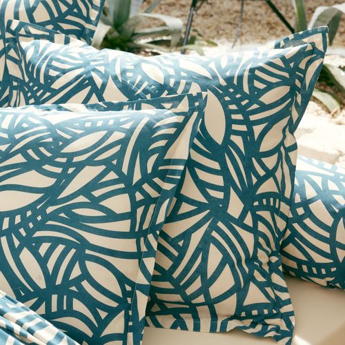 Housse De Couette 200x200 Cm Coton Lavé Serena Bleu Beige