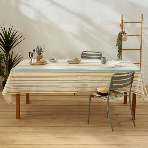 Nappe Ovale 170x240 Cm Coton Zoé Beige Moutarde