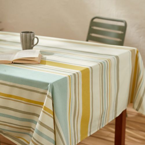 Nappe Ovale 170x240 Cm Coton Zoé Beige Moutarde