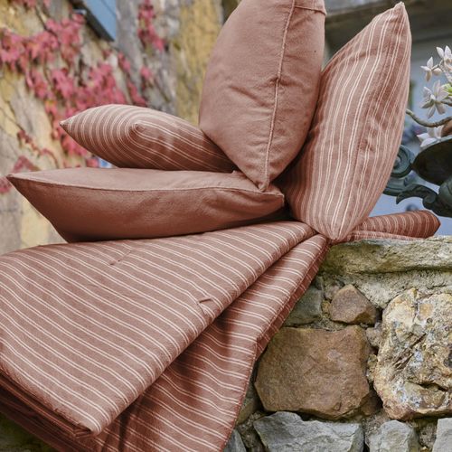 Coussin De Plage Coton Lavé 20x30 Cm Lili Foutas Marron Terre Cuite