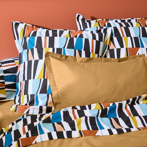 Parure De Lit 240x220 Cm 65x65 Cm Pur Coton Pietro Multicolore 3 Pièces