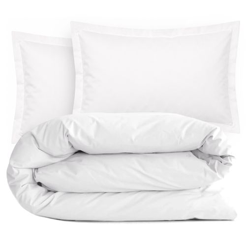 Parure De Lit 3 Pièces Coton Uni 57 Fils Alto 280x240 Taies 50x70 Blanc