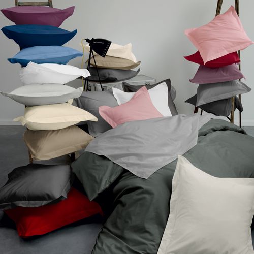 Parure De Lit 3 Pièces Coton Uni 57 Fils Alto 280x240 Taies 50x70 Blanc