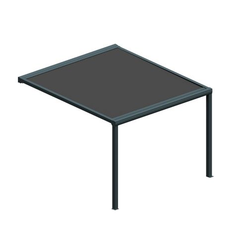 Pergola Toile Sunlight Gris - 3,50x3,50m (télécommande Secours + Kit LED 1 Coté - Gris)