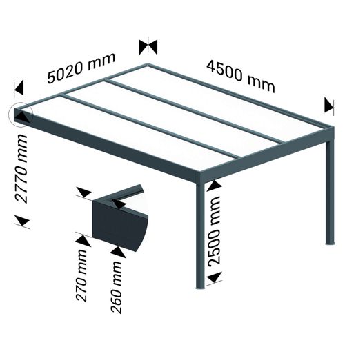 Pergola Isotoit Modern Gris Anthracite 5,02x4,50m