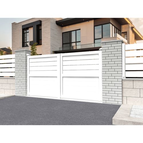 Portail Battant Mixte Blanc L 3000 X H 1594.8 Mm Motorisé