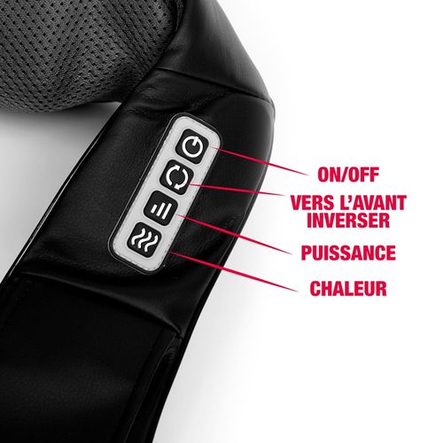 Masseur Shiatsu Nuque Cervical Et Épaule À 8 Têtes De Massages Mass Necketback Black