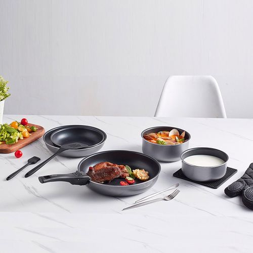 Batterie De Cuisine 10 Pièces Aluminium Anti Adhésif TFI Titane10