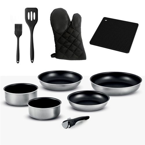 Batterie De Cuisine 10 Pièces Aluminium Anti Adhésif TFI Titane10