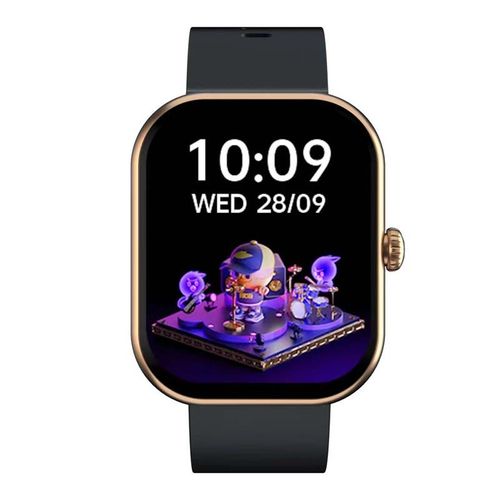 Montre Connectée Cadran Gold 2 Bracelets Silicone Noir Et Beige Inwatch Ii Gold Iconic