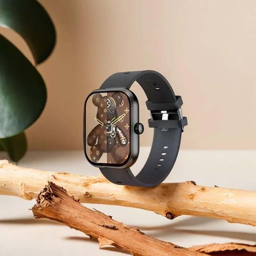 Montre Connectée Cadran Noir 2 Bracelets Silicone Noir Et Kaki Inwatch Ii Black Iconic