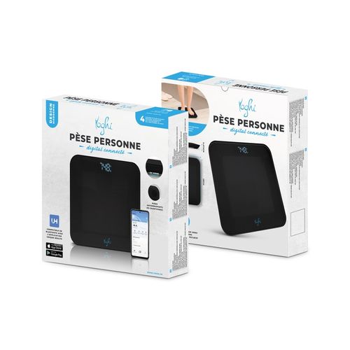 I_fit_2_black - Noir - Pèse-personne Connecté - 180 Kg - App Dédiée