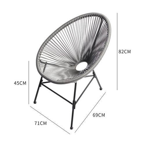 Acapulco - Ensemble De 2 Fauteuils Et Table Basse Gris
