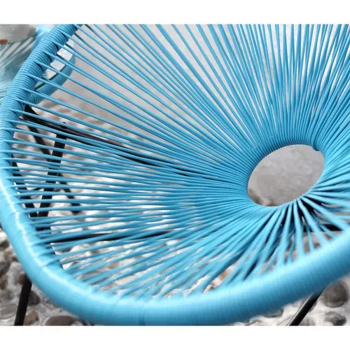 Acapulco - Ensemble De 2 Fauteuils Et Table Basse Bleu