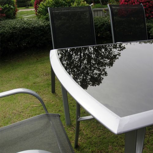 Alassio - Salon De Jardin 6 Places En Aluminium Gris
