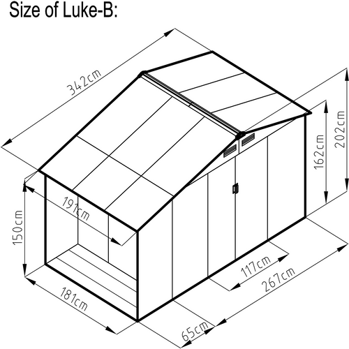 Ventoux 6.53 M² : Abri De Jardin Avec Abri Bûches En Acier  Gris