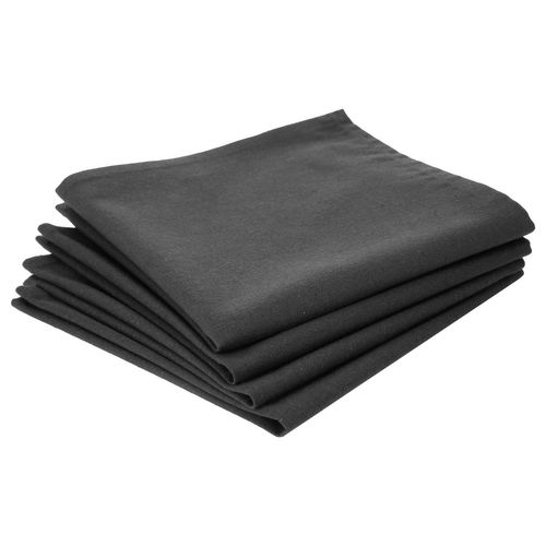 4 Serviettes De Table - Coton - Gris