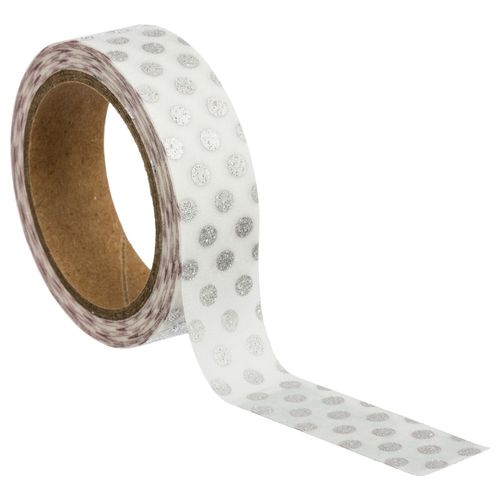 Ruban Adhésif Pois - Argent