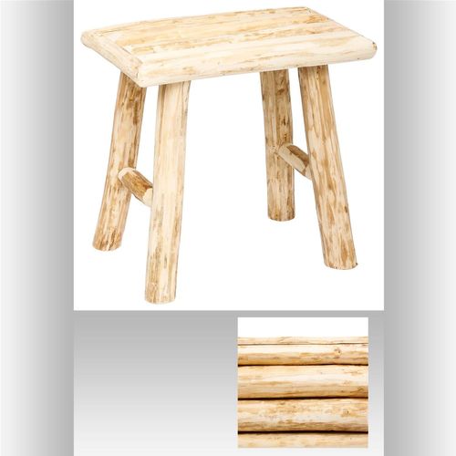 Tabouret En Bois Woody - H. 32 Cm - Naturel