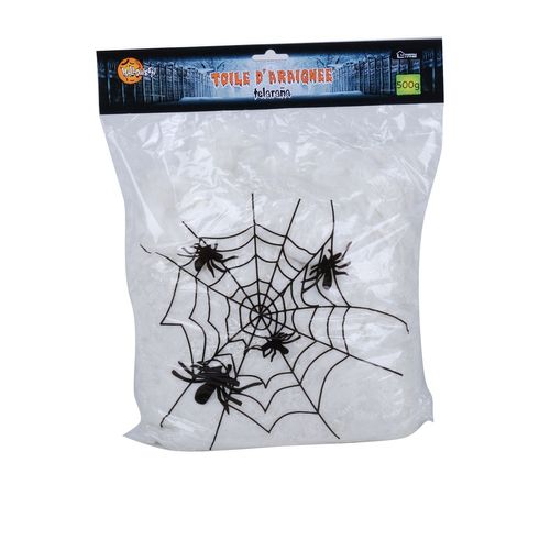 Décoration D'halloween - Toile D'araignée + 30 Araignées - Noir