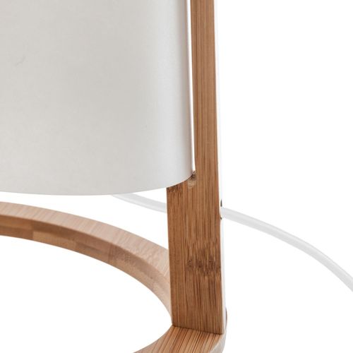Lampe En Bambou Scandi - Diam. 20 Cm - Blanc