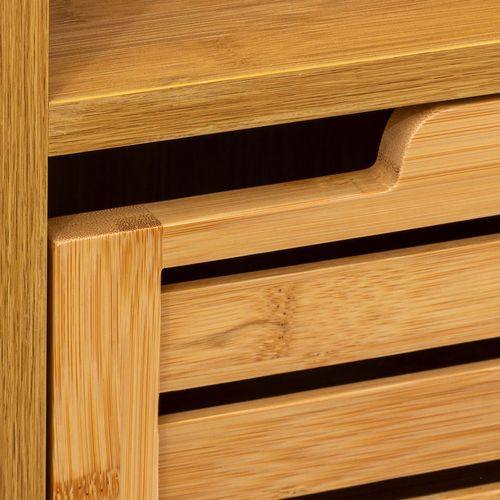 Etagère Salle De Bain Sicela En Bambou - L. 33 X H. 80 Cm - Marron