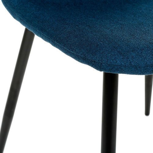 Lot De 4 Chaises Avec Pieds En Métal Nokas - Bleu Navy