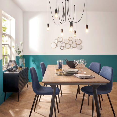 Lot De 4 Chaises Avec Pieds En Métal Nokas - Bleu Navy