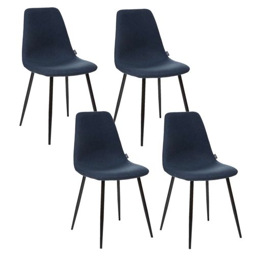 Lot De 4 Chaises Avec Pieds En Métal Nokas - Bleu Navy