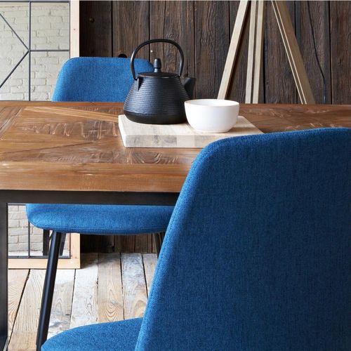 Lot De 4 Chaises Avec Pieds En Métal Nokas - Bleu Navy