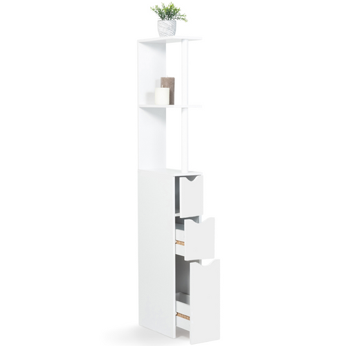 Meuble Wc étagère Willy Bois 3 Portes Blanc